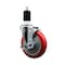 Service Caster 5'' Red Poly Swivel 1-1/2'' Expanding Stem Caster with Brake SCC-EX20S514-PPUB-RED-TLB-112 - alternate 1